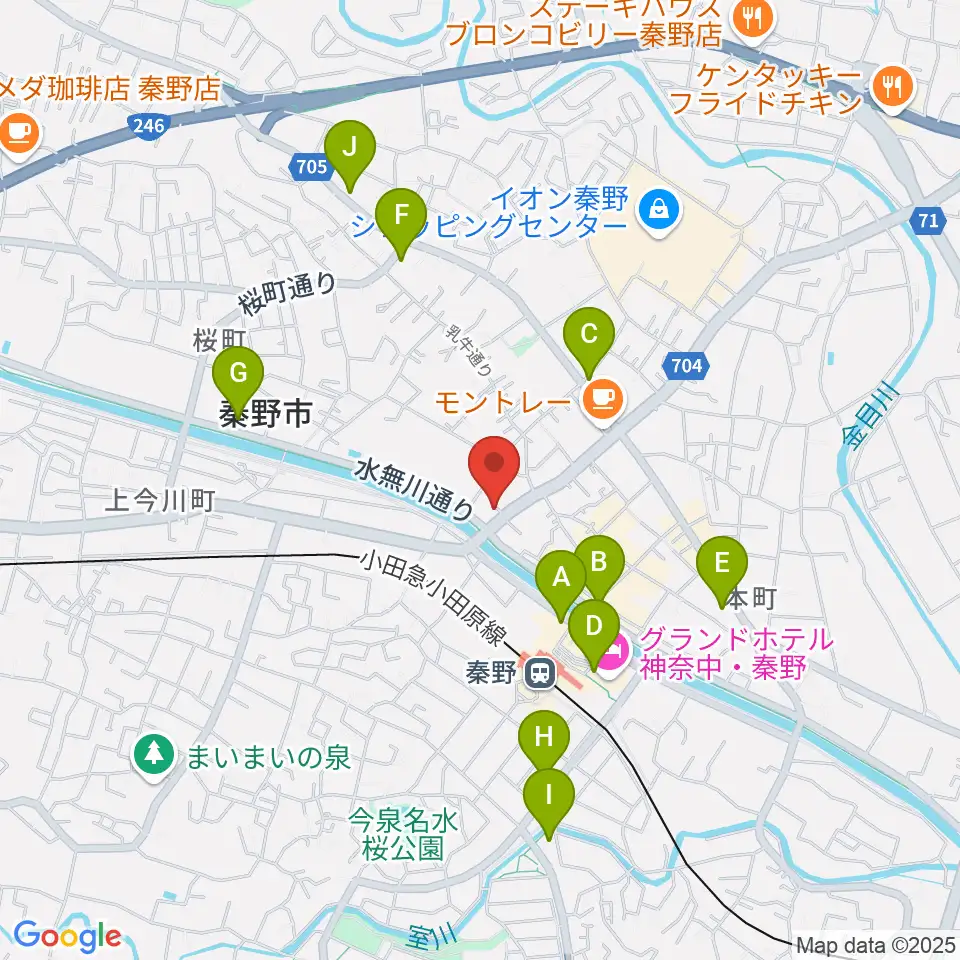 厚木楽器 アミ秦野周辺のコンビニエンスストア一覧地図