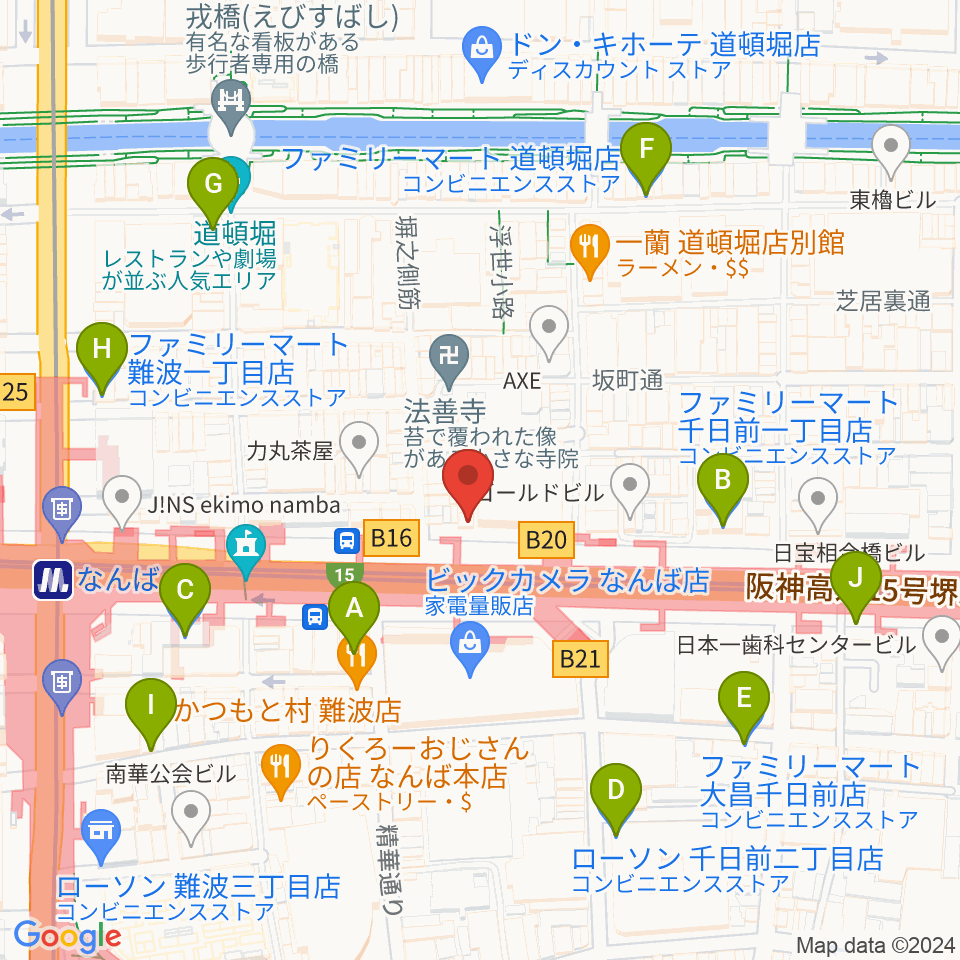 アイオンボーカル教室周辺のコンビニエンスストア一覧地図