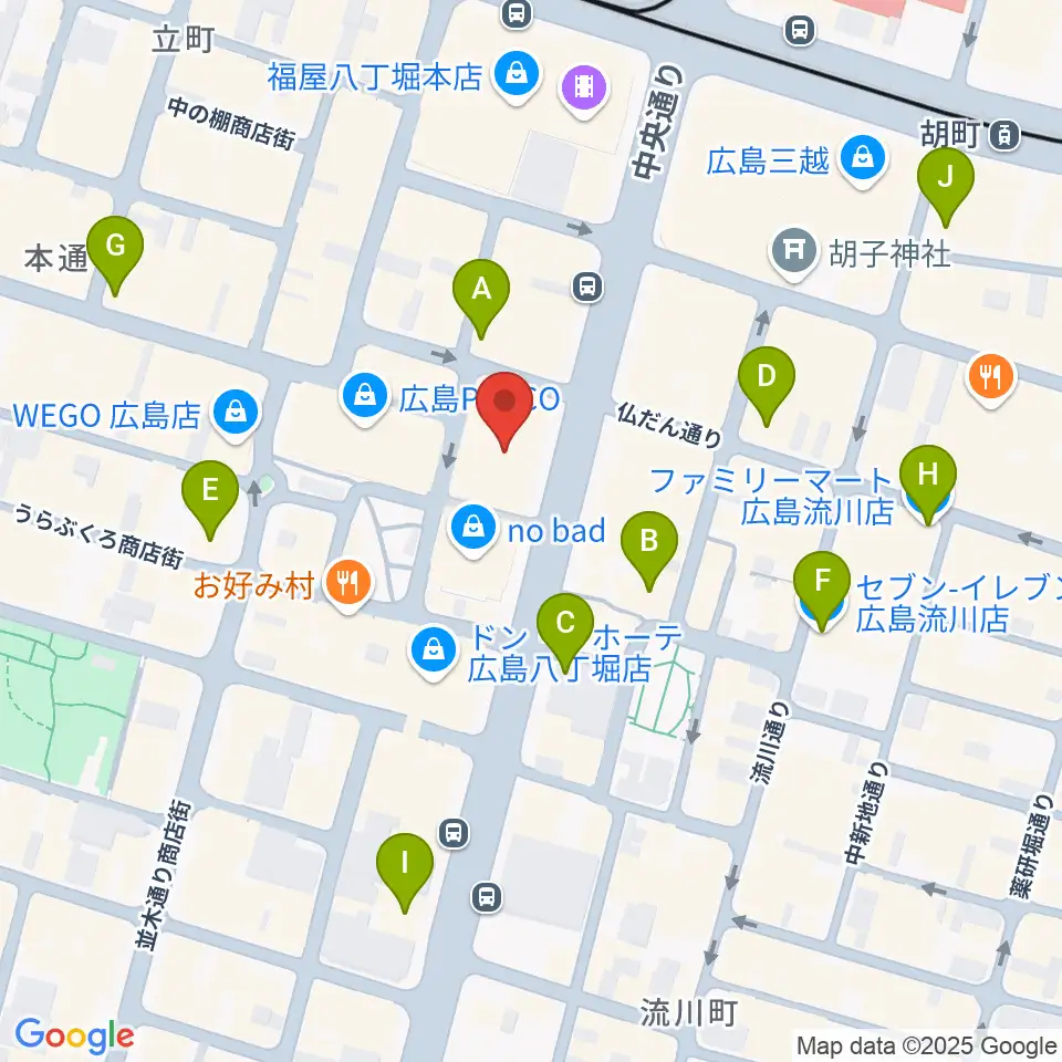 タワーレコード 広島店周辺のコンビニエンスストア一覧地図