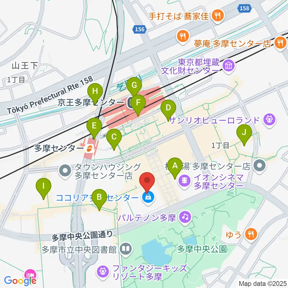 JEUGIAカルチャーセンター多摩センター周辺のコンビニエンスストア一覧地図