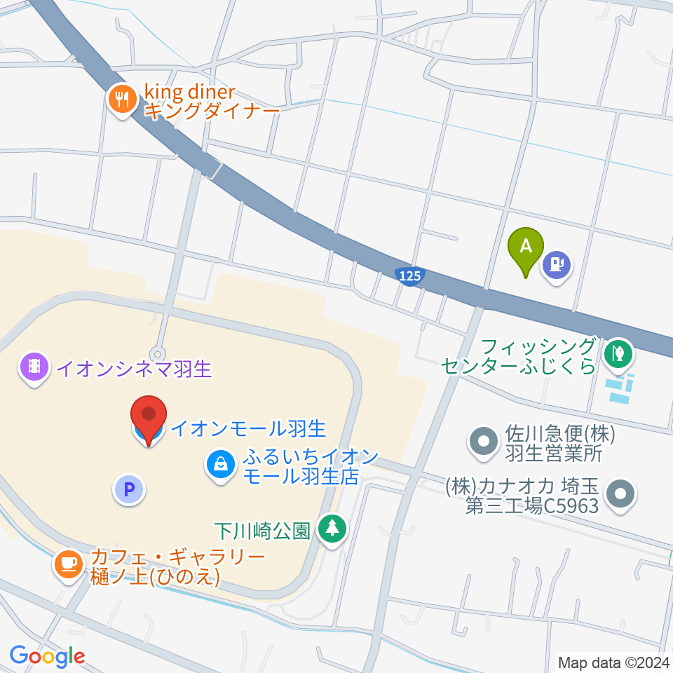 JEUGIAカルチャーセンター イオンモール羽生周辺のコンビニエンスストア一覧地図