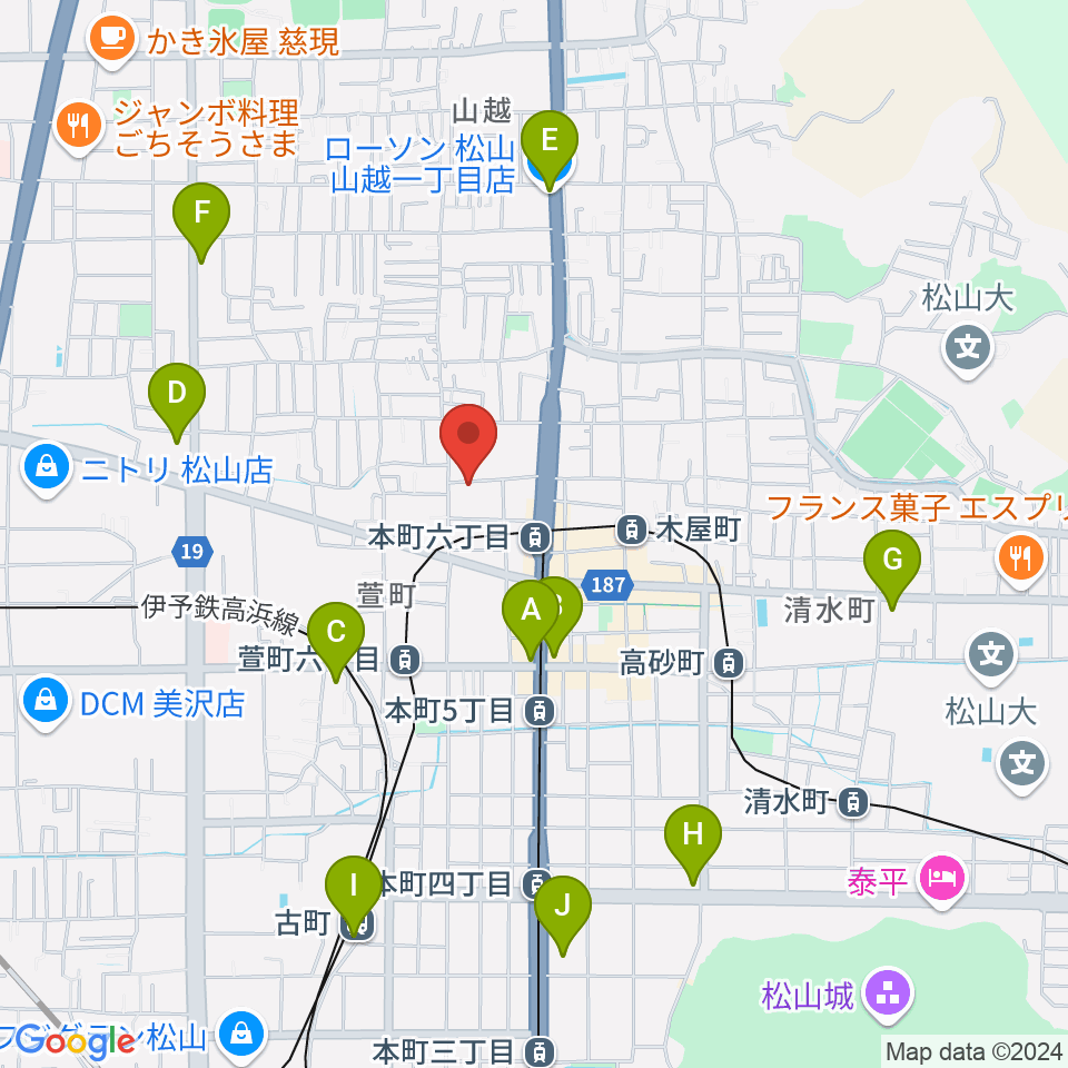 愛媛県男女共同参画センター周辺のコンビニエンスストア一覧地図