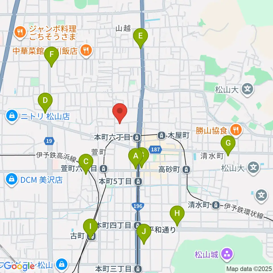 愛媛県男女共同参画センター周辺のコンビニエンスストア一覧地図