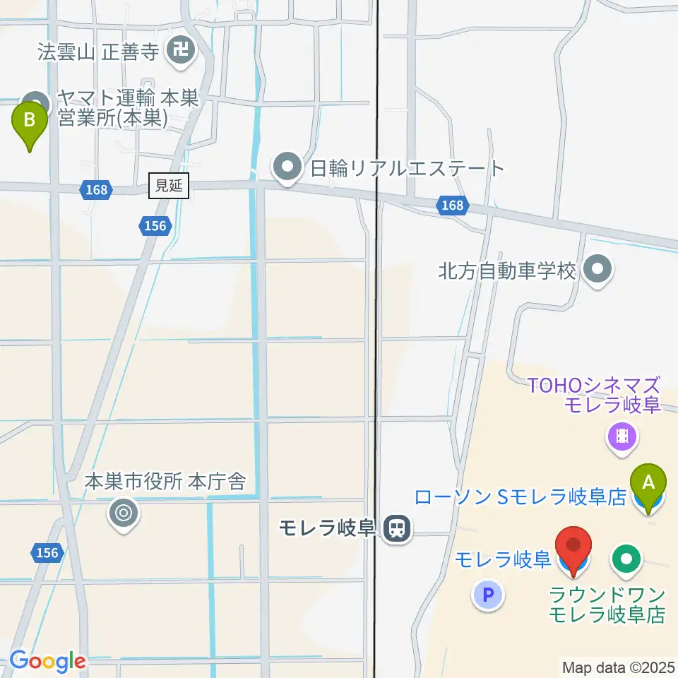 タワーレコード モレラ岐阜店周辺のコンビニエンスストア一覧地図