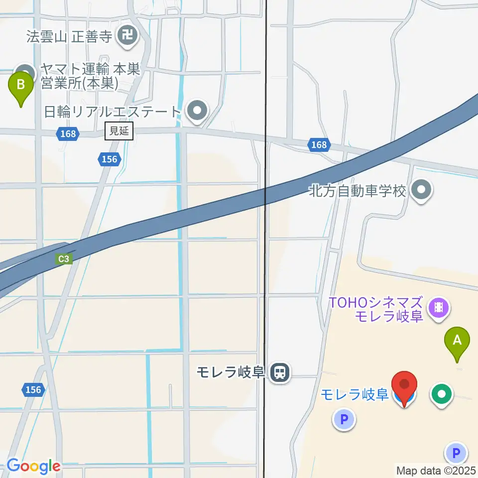 タワーレコード モレラ岐阜店周辺のコンビニエンスストア一覧地図