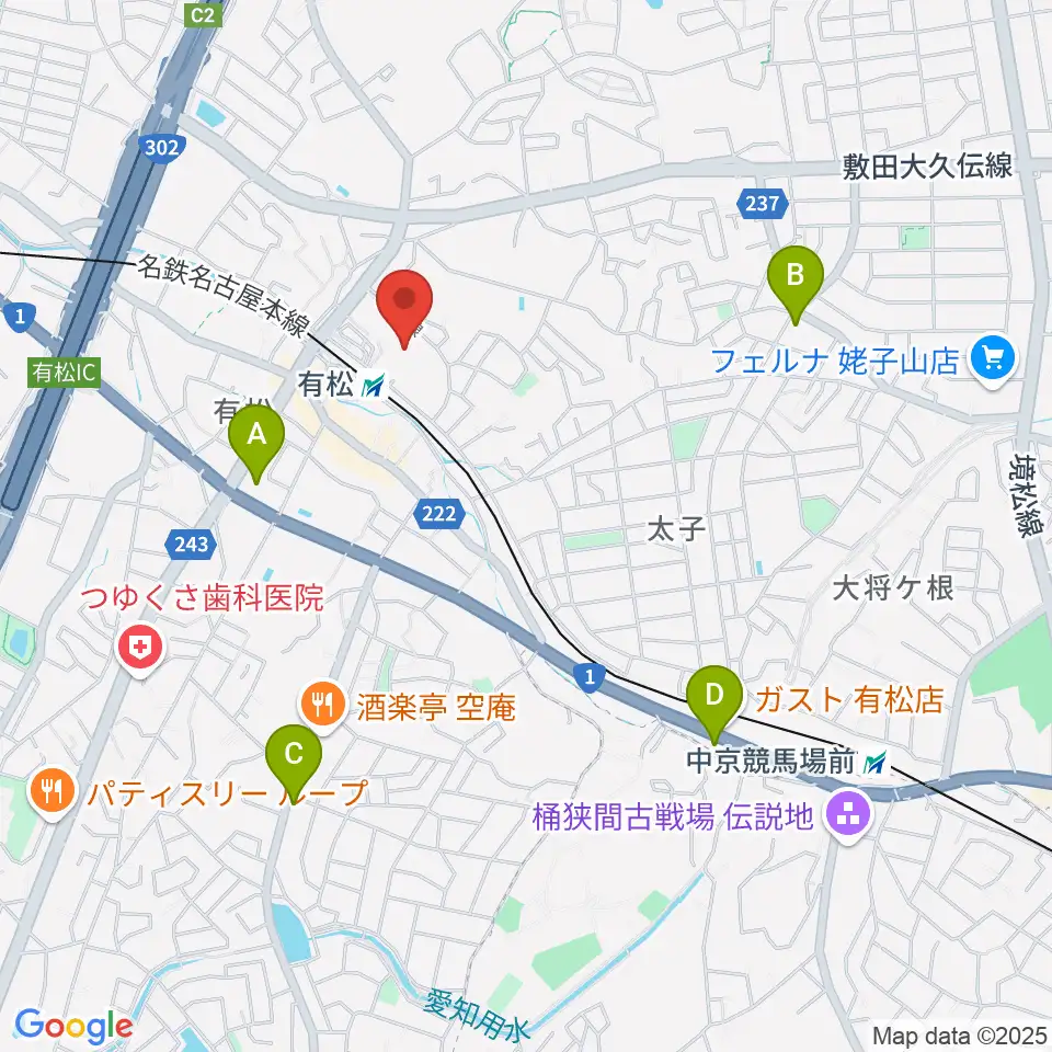 JEUGIAカルチャーセンター イオンタウン有松周辺のコンビニエンスストア一覧地図