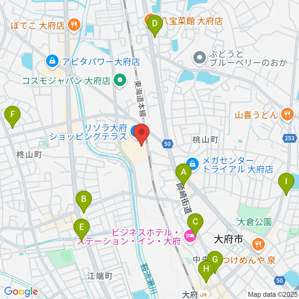 JEUGIAカルチャーセンター リソラ大府周辺のコンビニエンスストア一覧地図