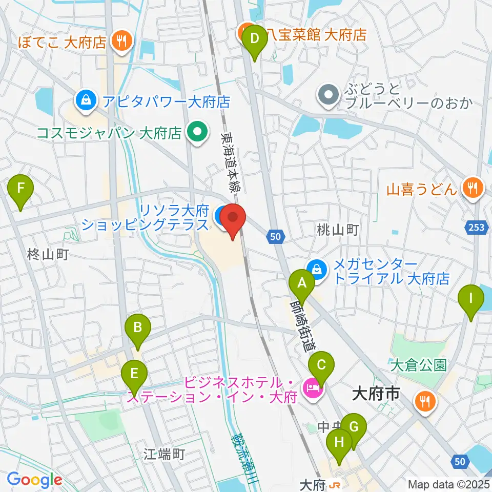 JEUGIAカルチャーセンター リソラ大府周辺のコンビニエンスストア一覧地図