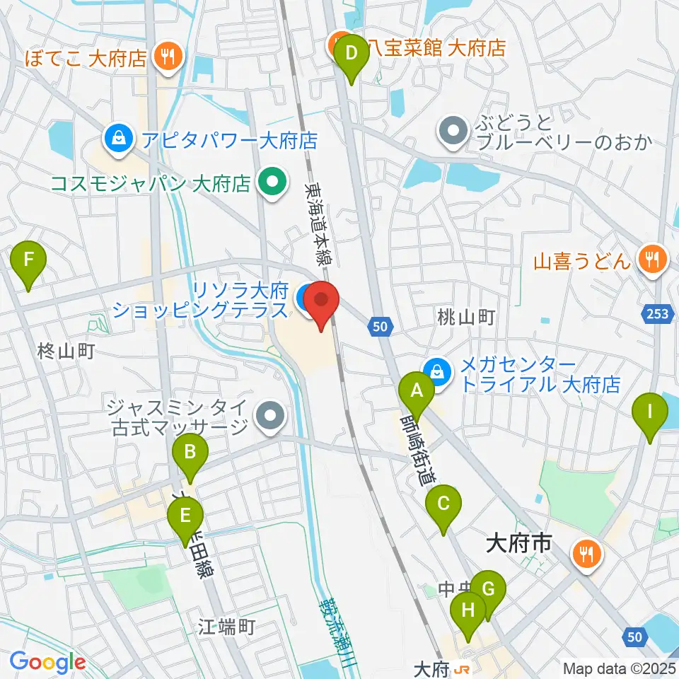 JEUGIAカルチャーセンター リソラ大府周辺のコンビニエンスストア一覧地図