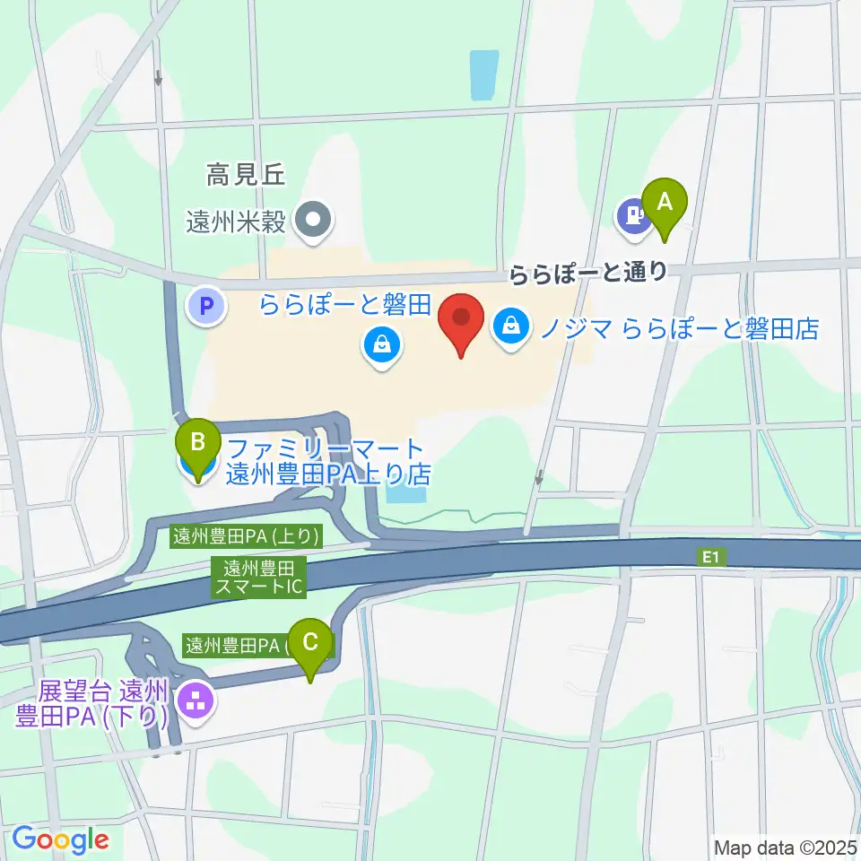 タワーレコード ららぽーと磐田店周辺のコンビニエンスストア一覧地図