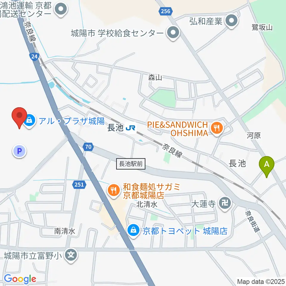 JEUGIAカルチャーセンター アル・プラザ城陽周辺のコンビニエンスストア一覧地図