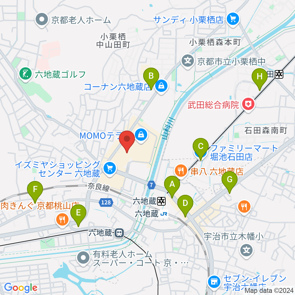 JEUGIAカルチャーセンター MOMOテラス周辺のコンビニエンスストア一覧地図