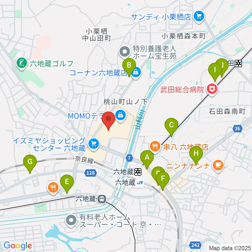 JEUGIAカルチャーセンター MOMOテラス周辺のコンビニエンスストア一覧地図