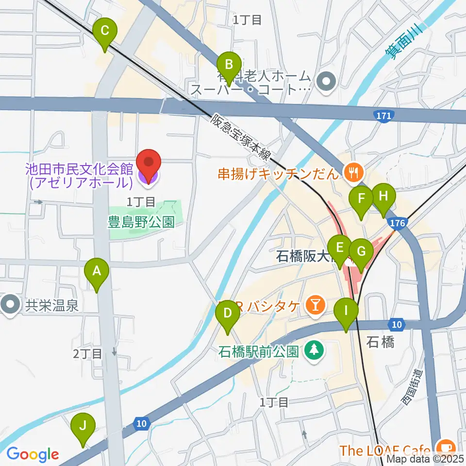 スタジオアゼリア周辺のコンビニエンスストア一覧地図