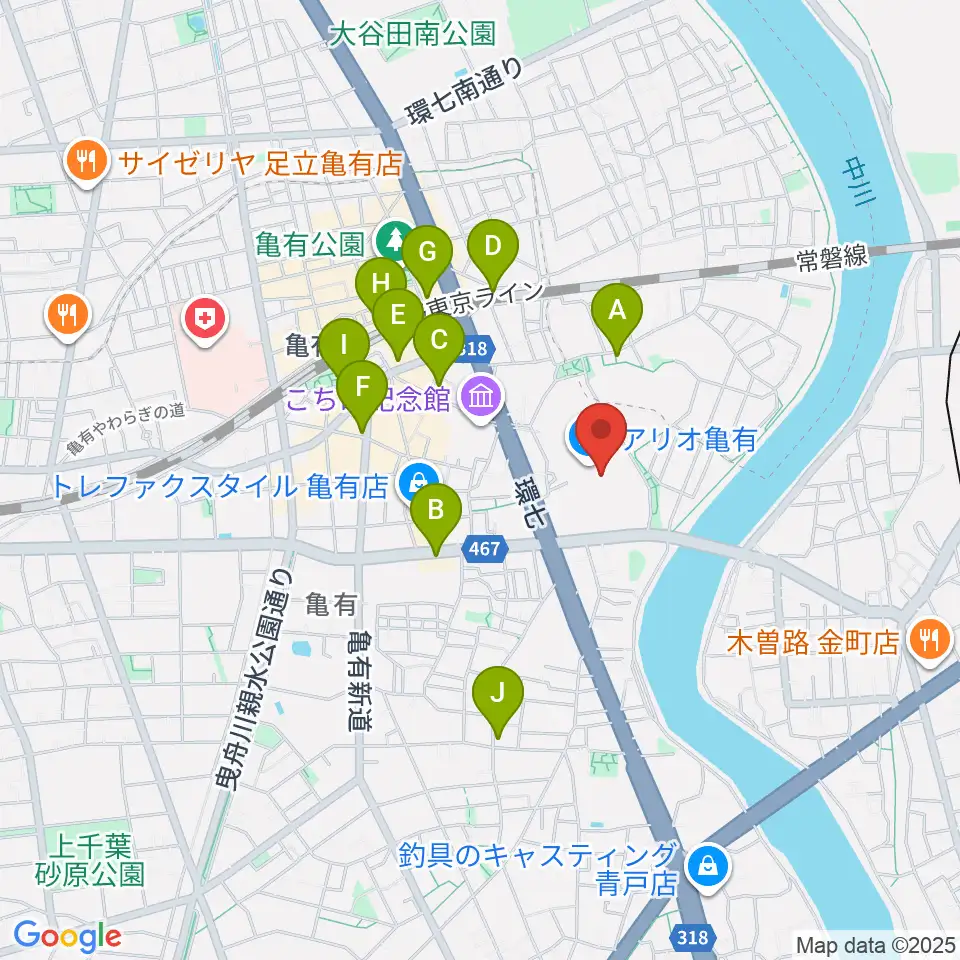 メゾンカルチャークラブ亀有周辺のコンビニエンスストア一覧地図