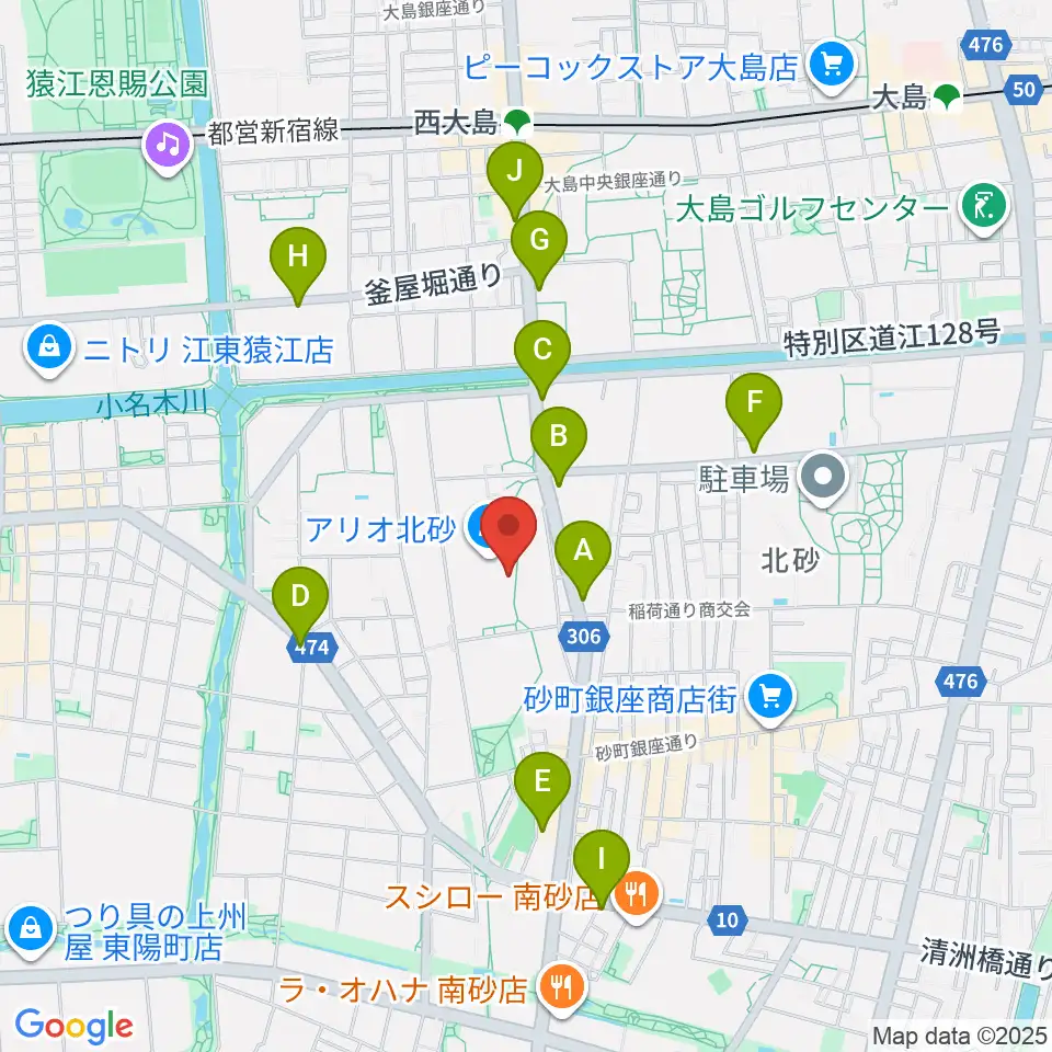 セブンカルチャークラブ北砂周辺のコンビニエンスストア一覧地図