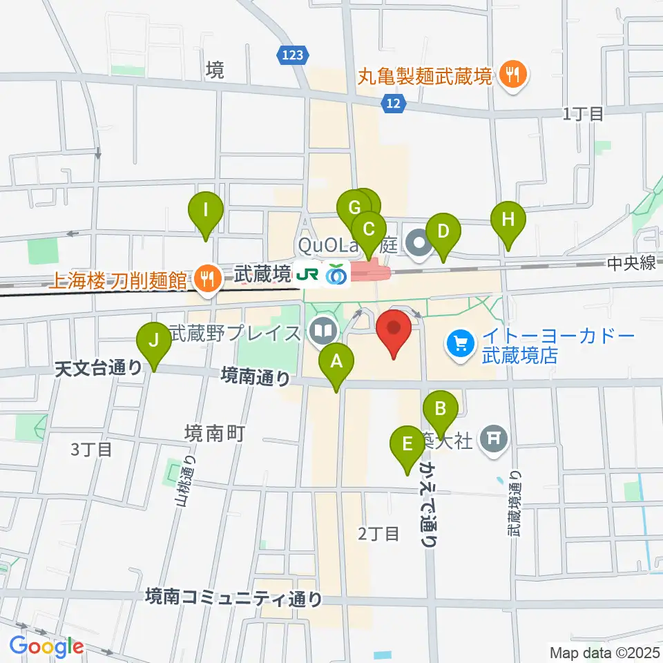 セブンカルチャークラブ武蔵境周辺のコンビニエンスストア一覧地図