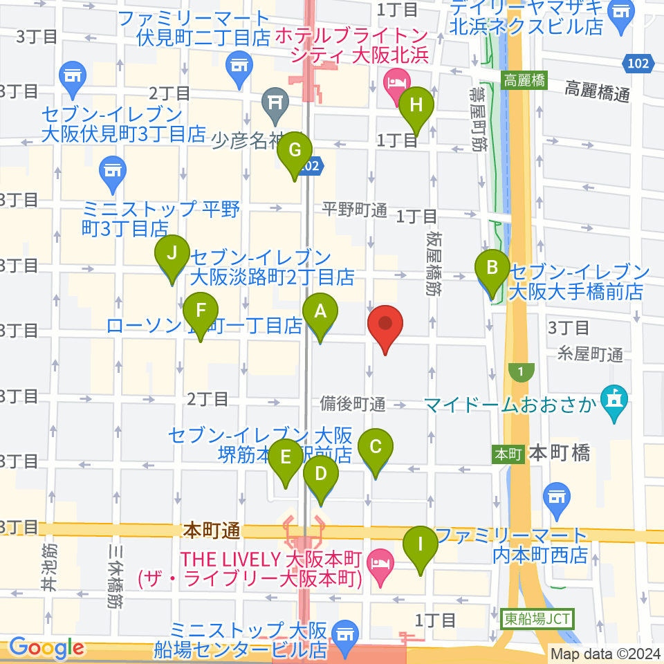 ライブスポットテンション周辺のコンビニエンスストア一覧地図