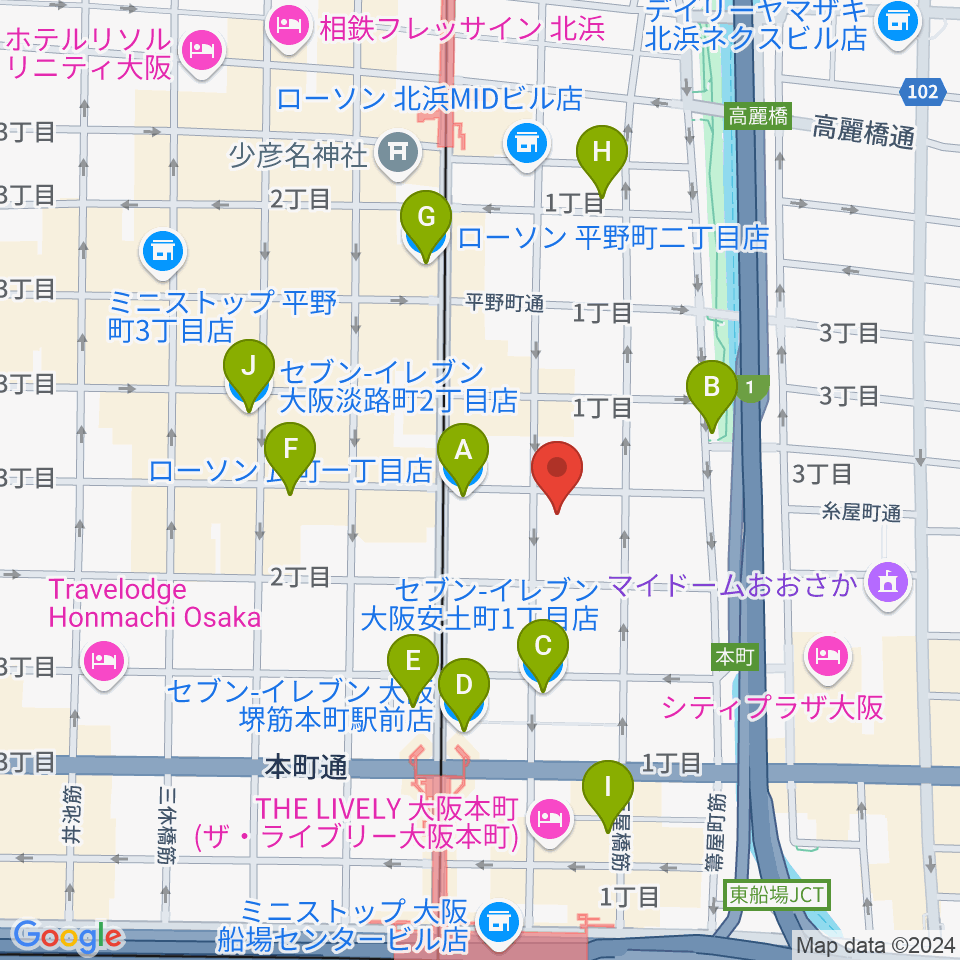 ライブスポットテンション周辺のコンビニエンスストア一覧地図