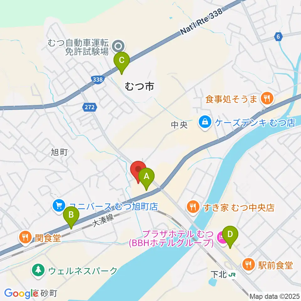 TSUTAYA むつ店周辺のコンビニエンスストア一覧地図