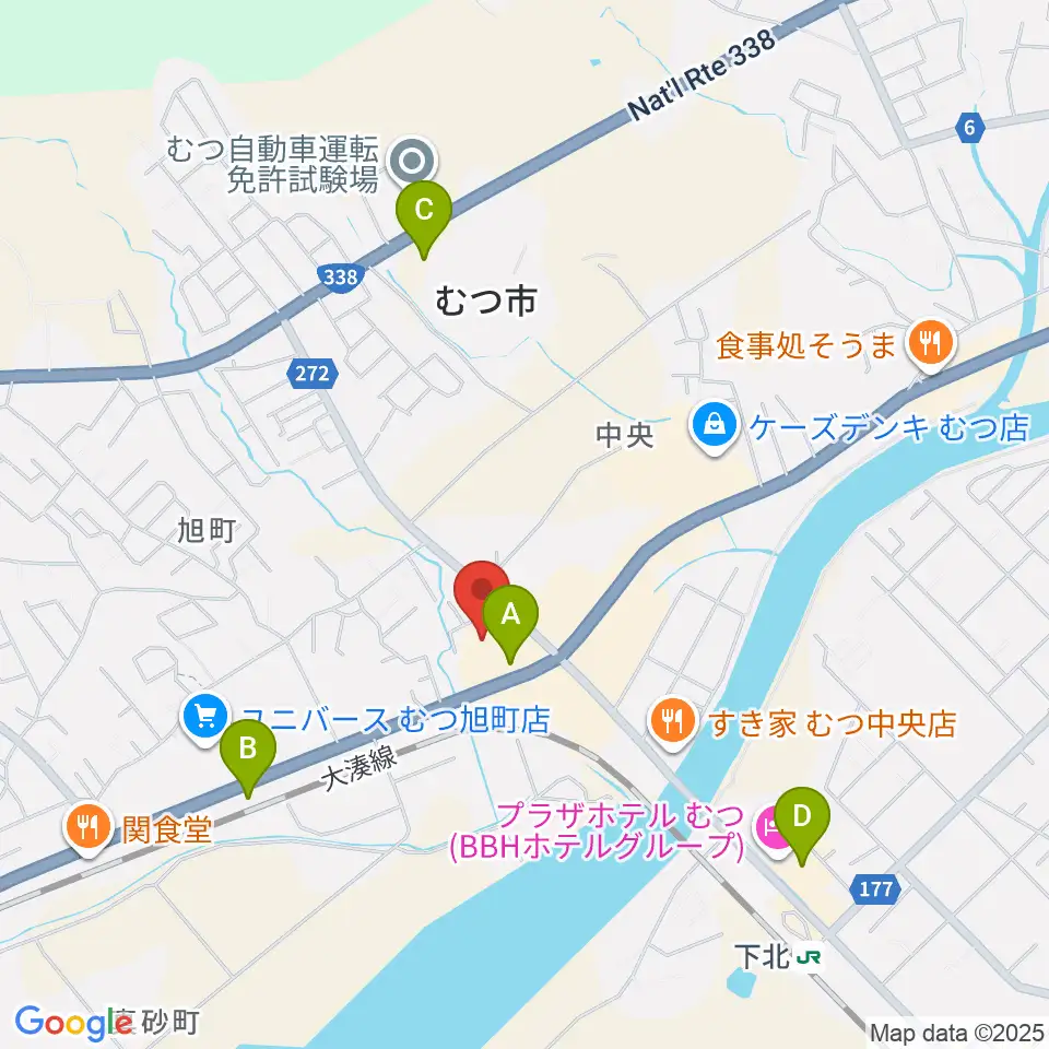 TSUTAYA むつ店周辺のコンビニエンスストア一覧地図