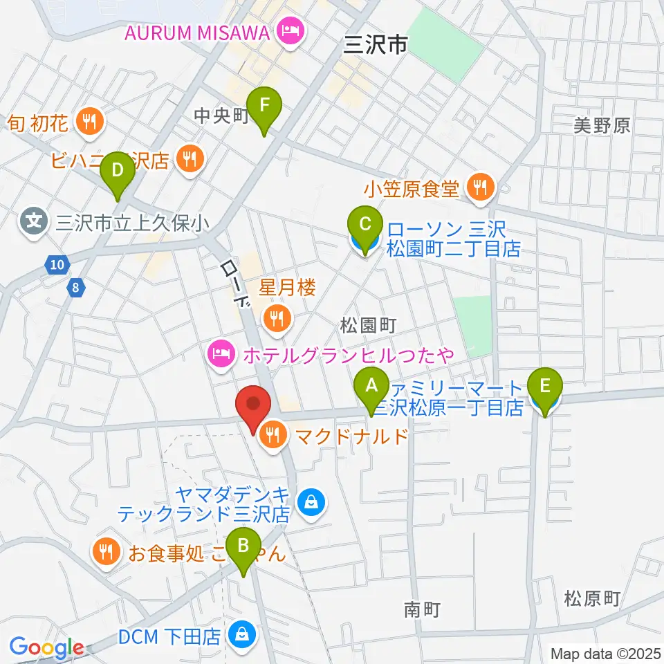 ゲオ三沢店周辺のコンビニエンスストア一覧地図