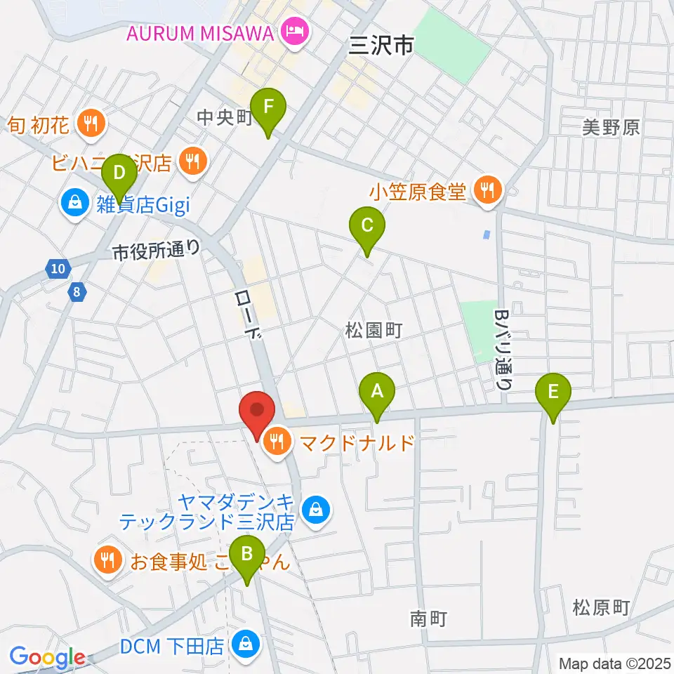 ゲオ三沢店周辺のコンビニエンスストア一覧地図