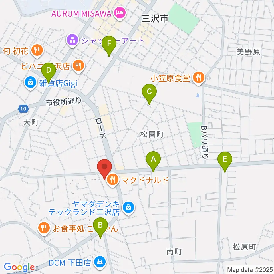 ゲオ三沢店周辺のコンビニエンスストア一覧地図