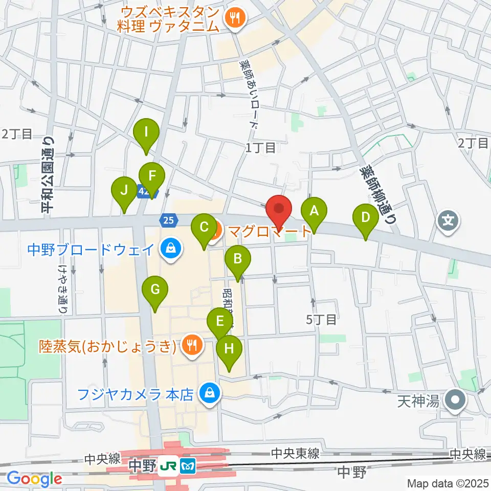 中野heavysick ZERO周辺のコンビニエンスストア一覧地図
