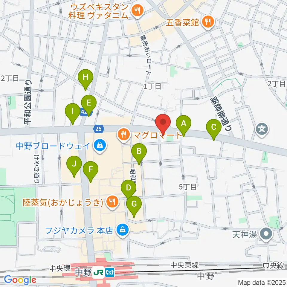 中野heavysick ZERO周辺のコンビニエンスストア一覧地図