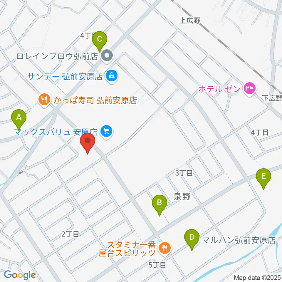 ゲオ弘前安原店周辺のコンビニエンスストア一覧地図