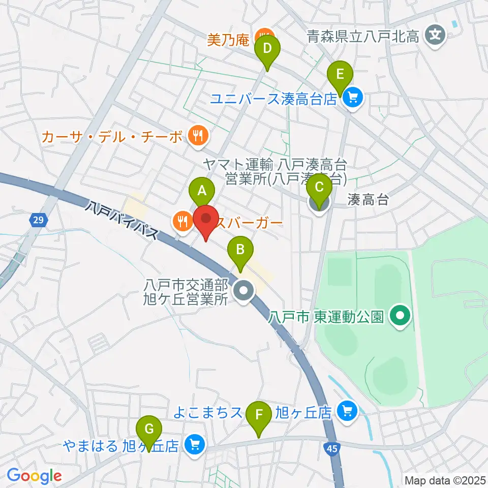 ゲオ八戸湊高台店周辺のコンビニエンスストア一覧地図