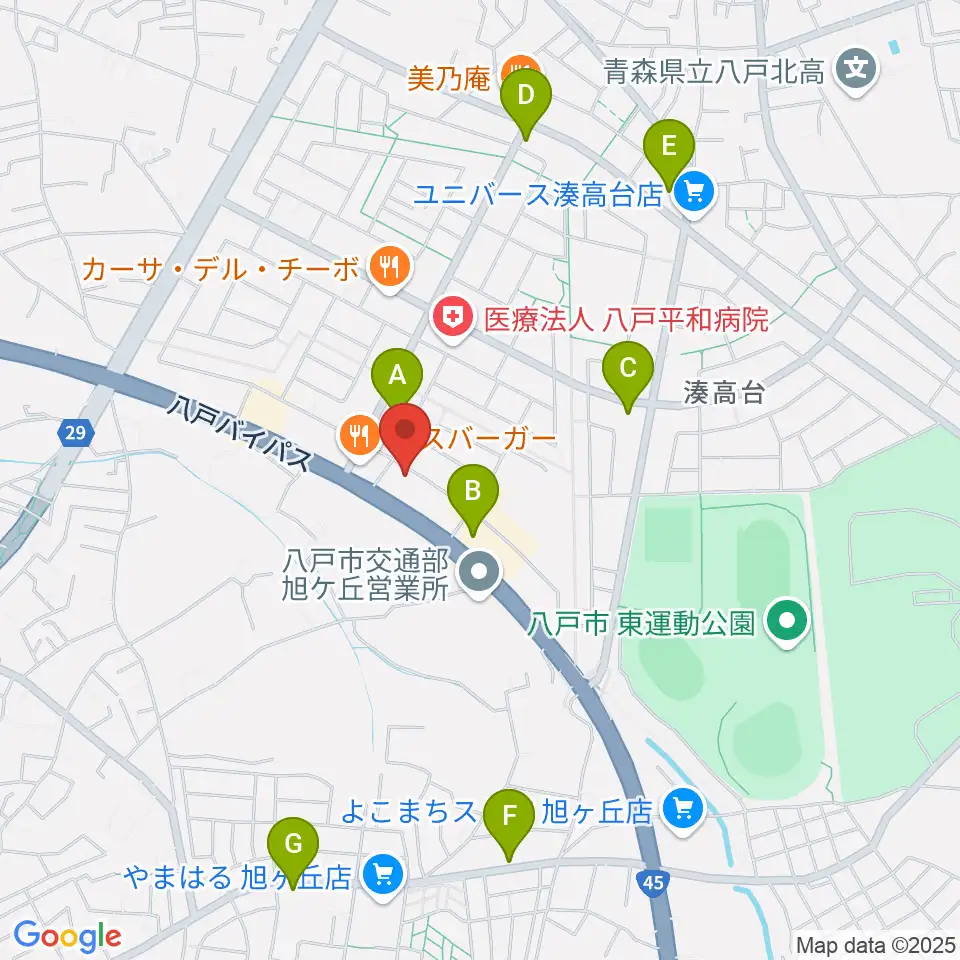 ゲオ八戸湊高台店周辺のコンビニエンスストア一覧地図