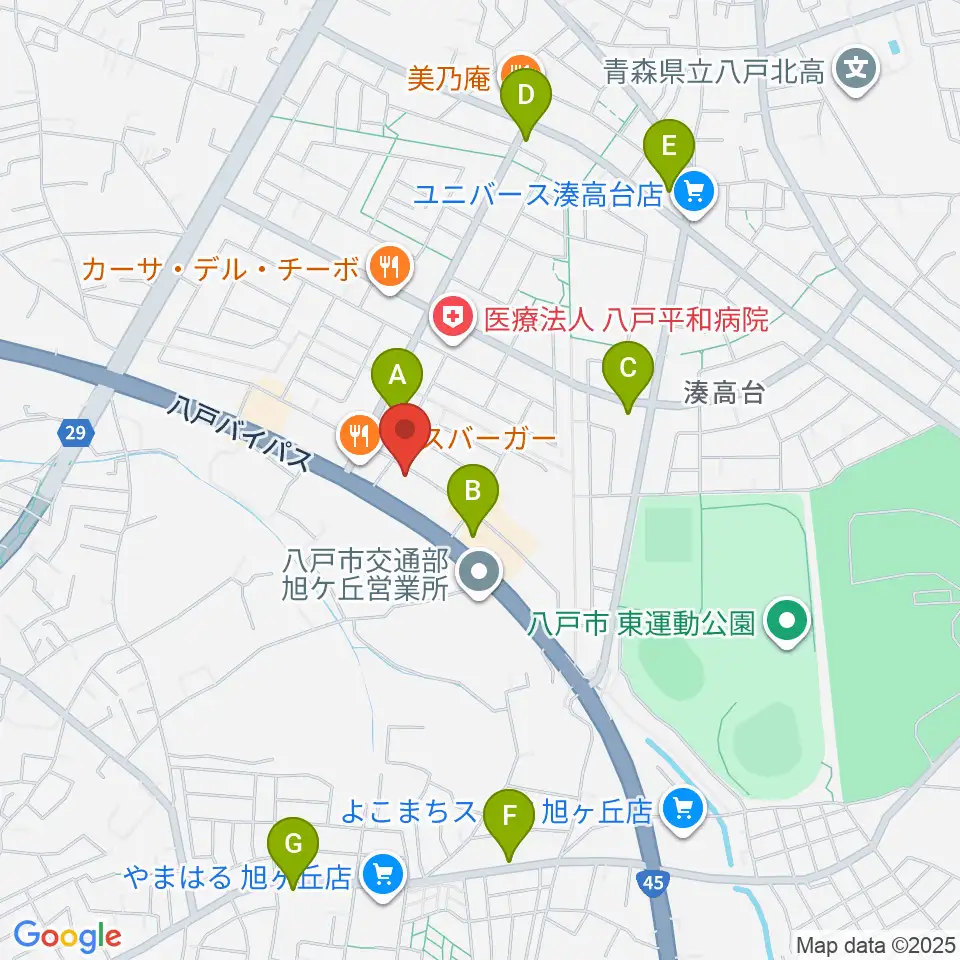 ゲオ八戸湊高台店周辺のコンビニエンスストア一覧地図