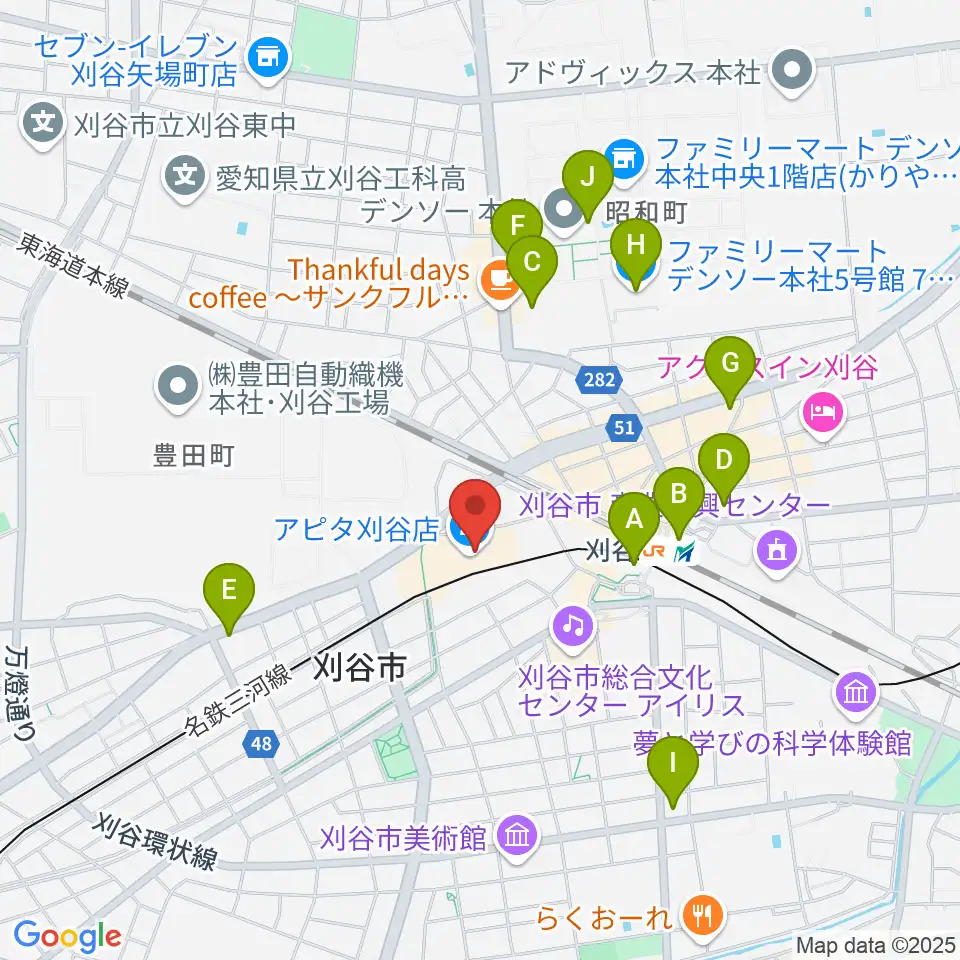パピーミュージックスクール刈谷アピタ教室周辺のコンビニエンスストア一覧地図