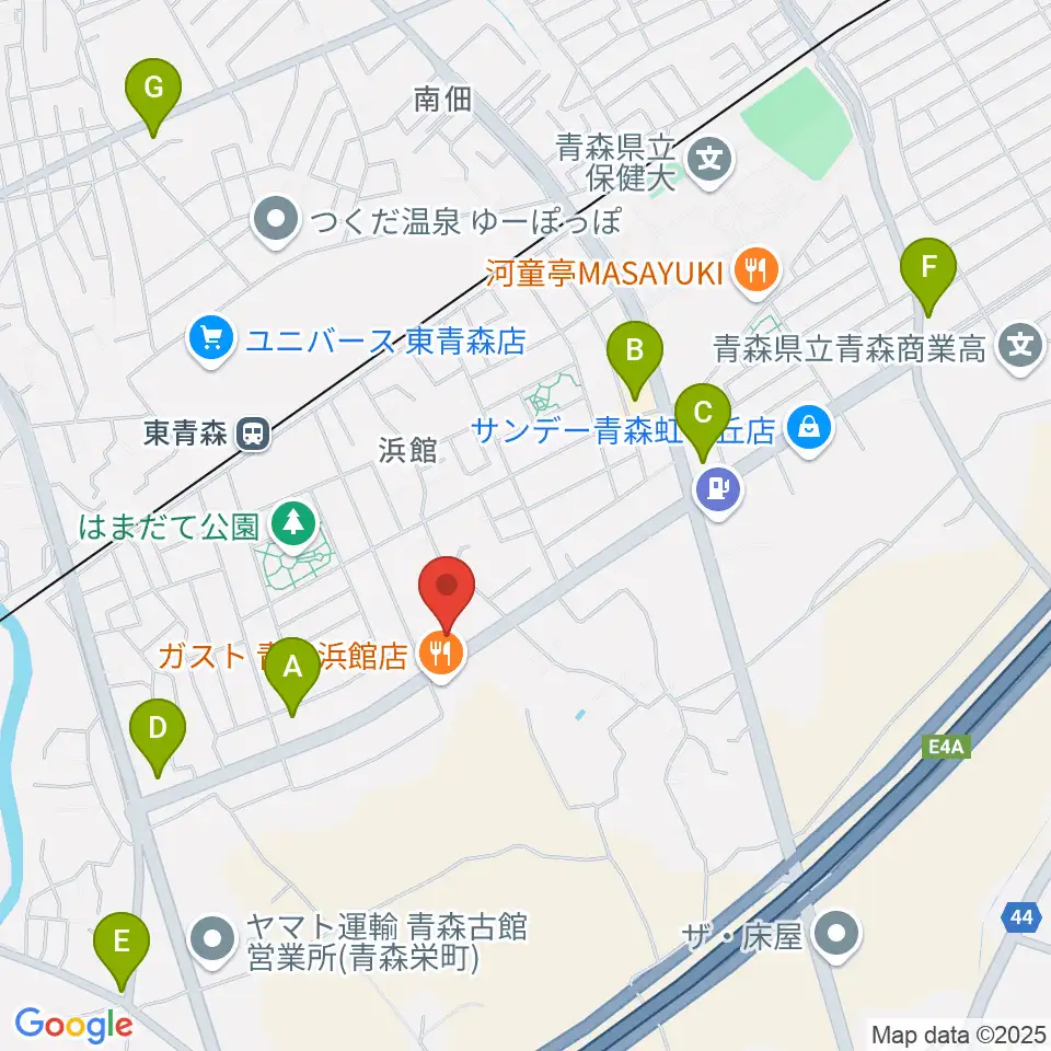 ゲオ青森浜館店周辺のコンビニエンスストア一覧地図