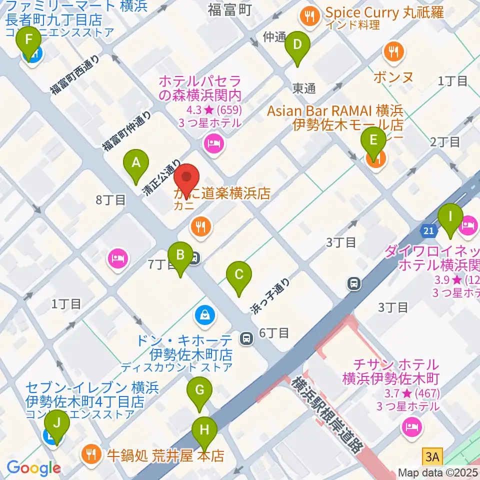 長者町FRIDAY周辺のコンビニエンスストア一覧地図