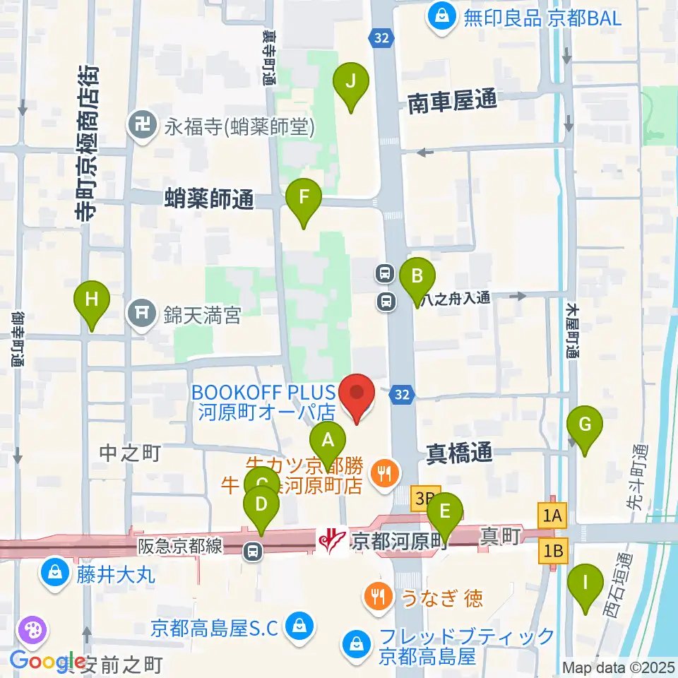 タワーレコード京都店周辺のコンビニエンスストア一覧地図