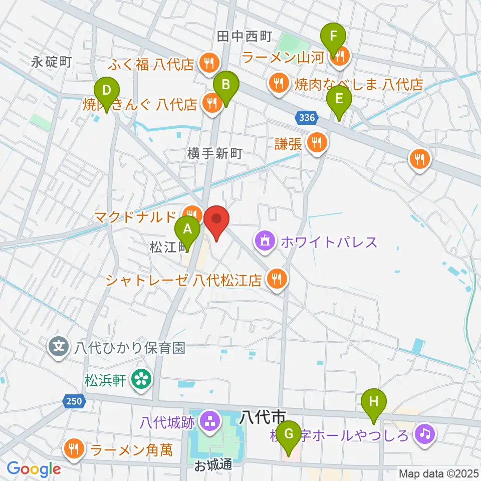 TSUTAYA 八代松江店周辺のコンビニエンスストア一覧地図