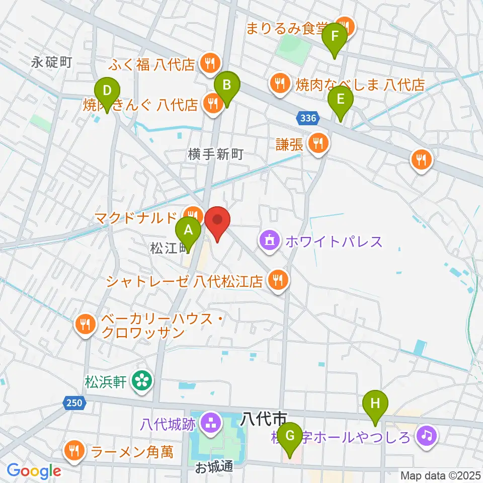 TSUTAYA 八代松江店周辺のコンビニエンスストア一覧地図