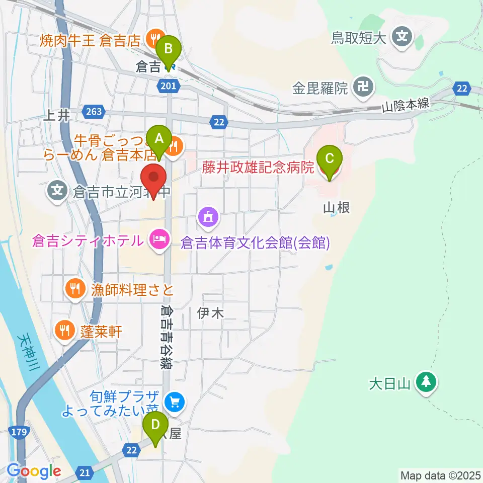 ゲオ倉吉店周辺のコンビニエンスストア一覧地図