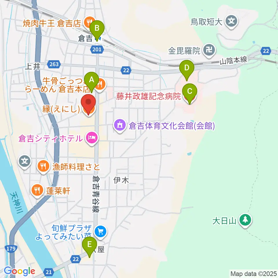 ゲオ倉吉店周辺のコンビニエンスストア一覧地図