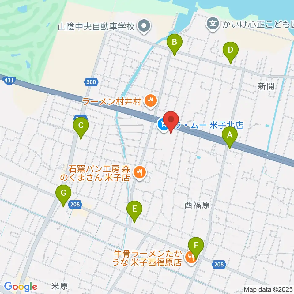 ゲオ米子西福原店周辺のコンビニエンスストア一覧地図
