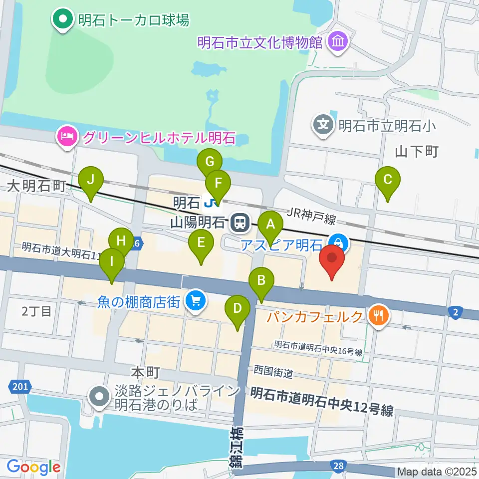 タワーレコード 明石店周辺のコンビニエンスストア一覧地図