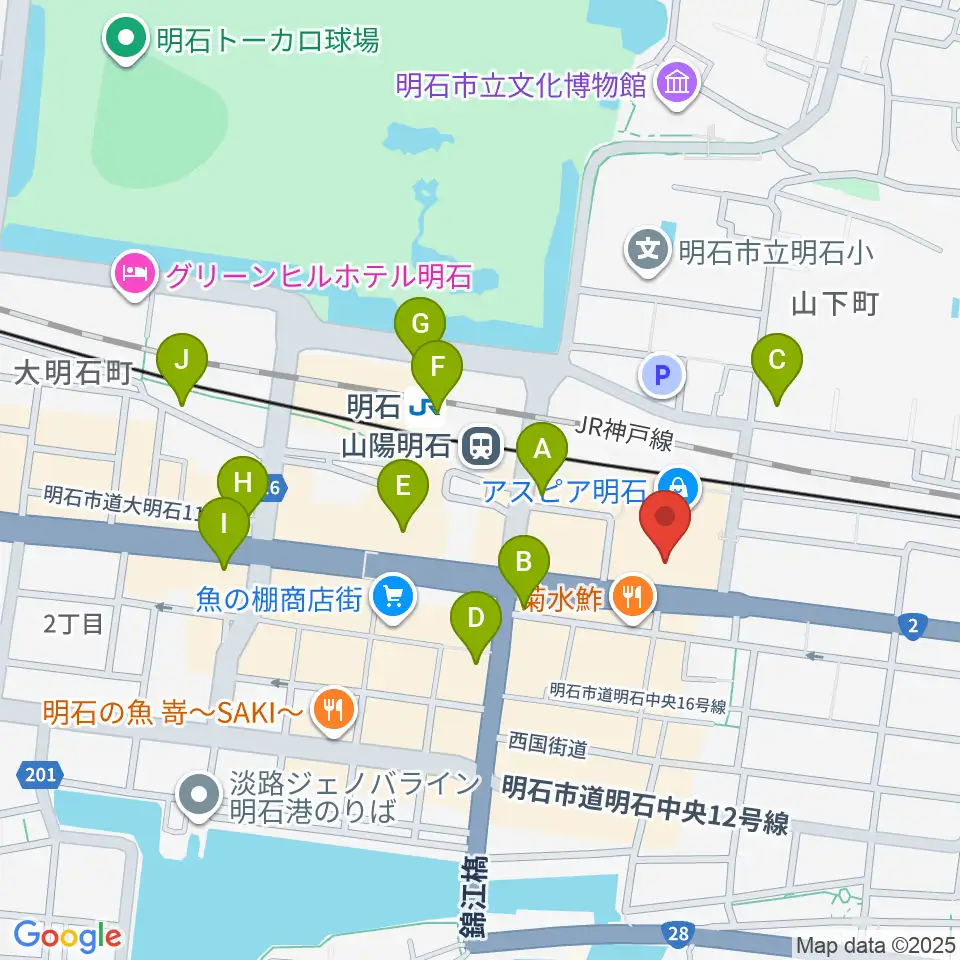 タワーレコード 明石店周辺のコンビニエンスストア一覧地図