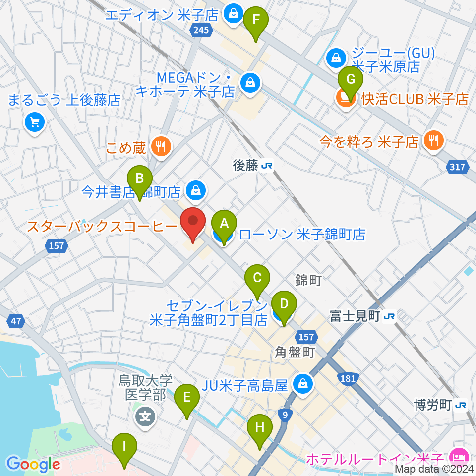 TSUTAYA 角盤町店周辺のコンビニエンスストア一覧地図