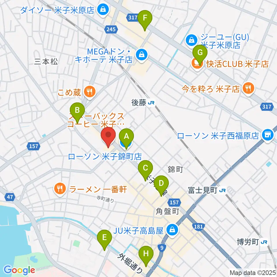 TSUTAYA 角盤町店周辺のコンビニエンスストア一覧地図