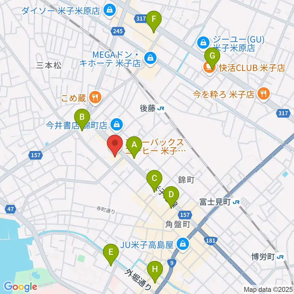 TSUTAYA 角盤町店周辺のコンビニエンスストア一覧地図