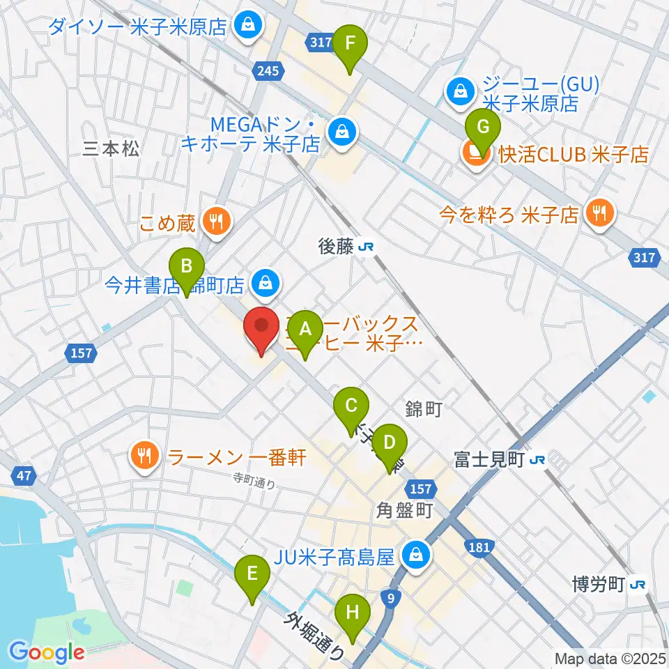 TSUTAYA 角盤町店周辺のコンビニエンスストア一覧地図