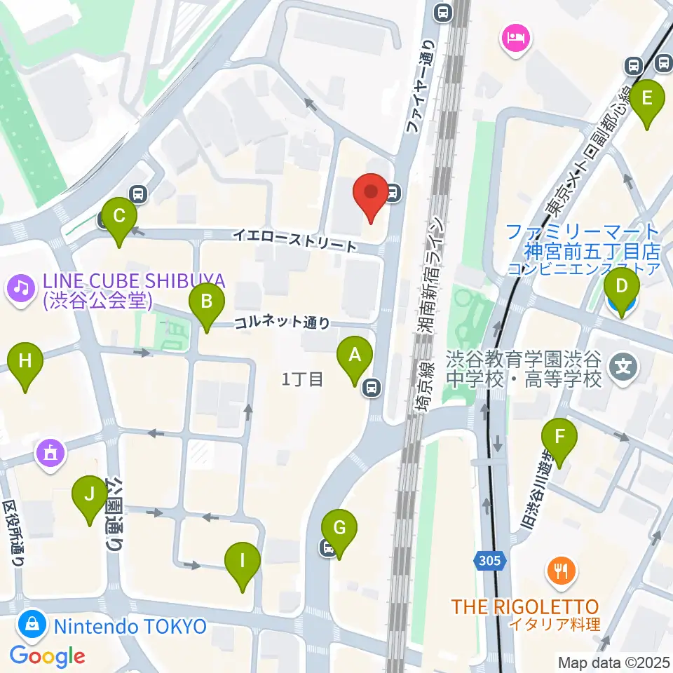 渋谷UNDER DEER Lounge周辺のコンビニエンスストア一覧地図